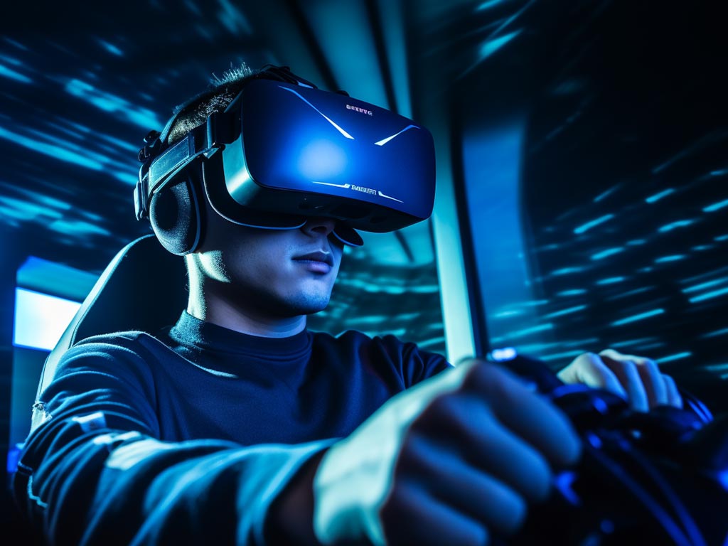 Digitalisierung von Prozessen | Automotive | Virtueller Showroom; Mann mit VR-Brille