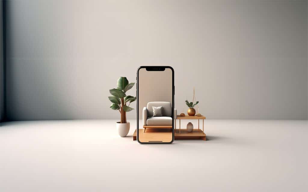 App-Report Retail 2024, Bild Cover mit Smartphone und Couch